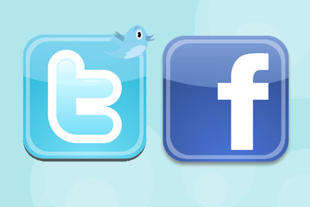 صفحتي على الشبكه الاجتماعية Twitter-and-facebook