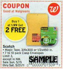 Walgreens: 3 FREE Scotch Magic Tape Wags-5-15-Scotch