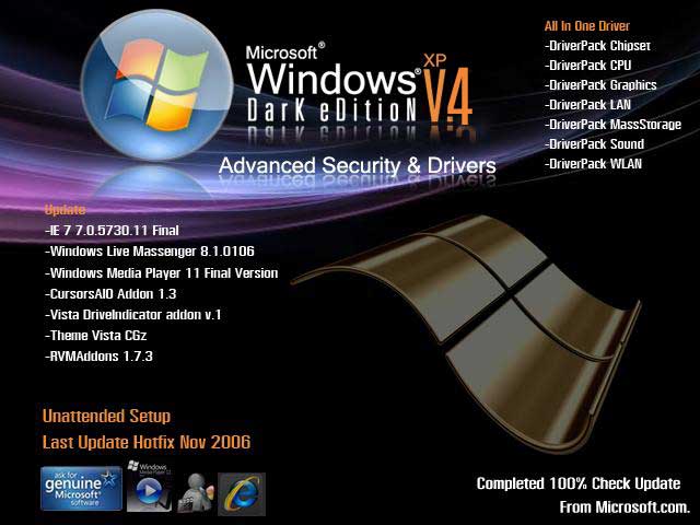   2008 Windows XP Dark Edition v3 ReBuild Version Dark4web