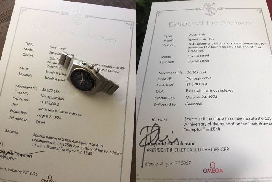 [1973-76] ST 378.0801 - Omega Speedmaster 125, "The Monster" Side-by-side