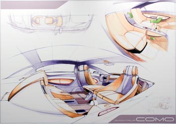 mercedes - [Présentation] Le design par Mercedes Mercedes-F700-Concept-interior-sketch-1