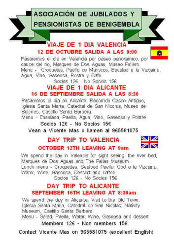 Trip to Alicante 11th September & Valencia 14 October 2011 Poster22