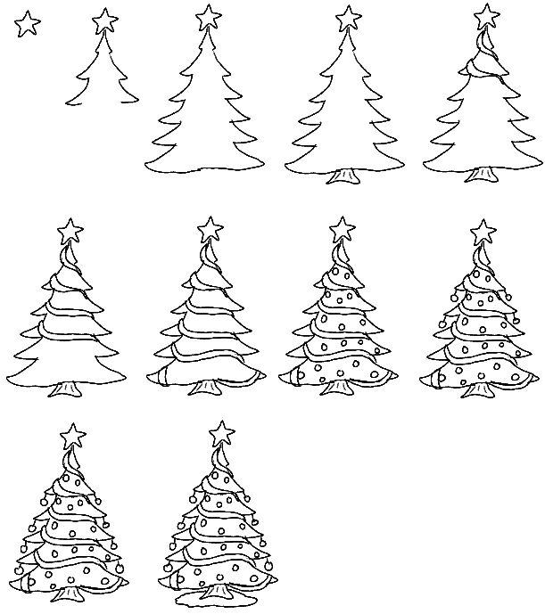 `~مجموعة من نمادج لرسوم مبسطة لمعلمي المرحلة الابتدائية~` Drawchristmastree