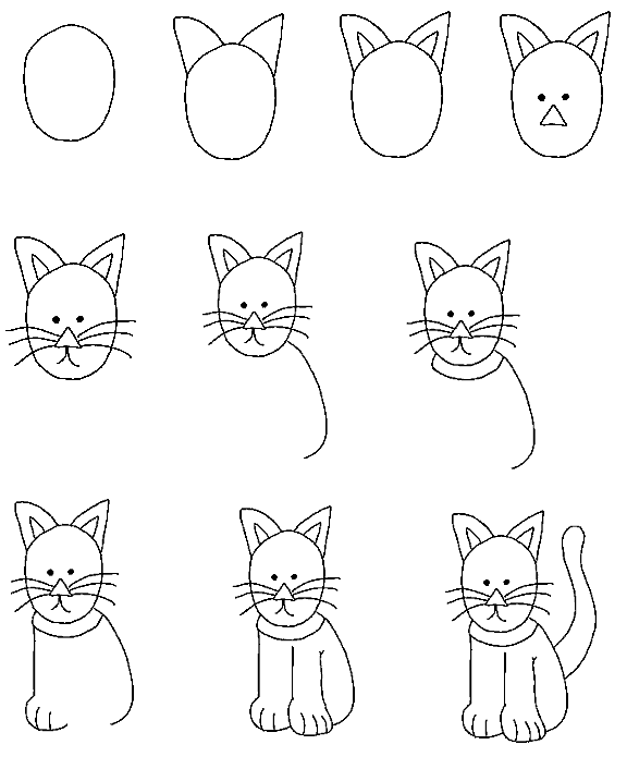 `~مجموعة من نمادج لرسوم مبسطة لمعلمي المرحلة الابتدائية3~` Drawsimplecat