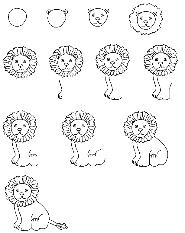 `~مجموعة من نمادج لرسوم مبسطة لمعلمي المرحلة الابتدائية3~` Drawsimplelion