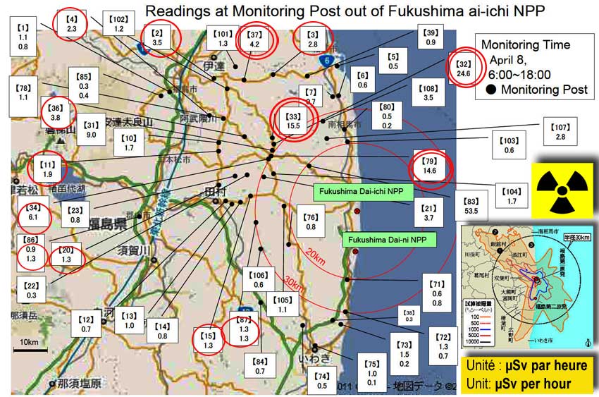 [Nucléaire] - incidents & accidents - Page 13 Radiations_Values_60km_Fukushima_zone_08_04_2011_6h_18h_850