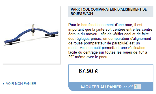 Alignement/centrage d'une roue