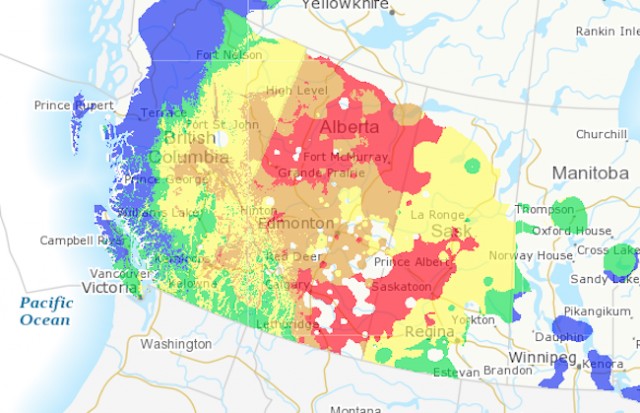 60,000 inhabitants told to evacuated ahead of wildfires in Canada!  Map_p3120345