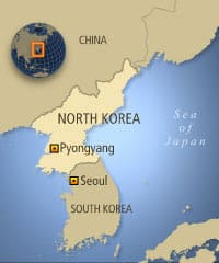 N. Korea, S. Korea exchange gunfire Map-nkorea-skorea-200