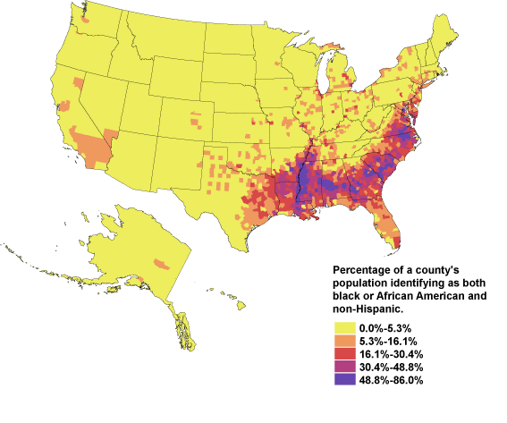 What do you draw from reading these two maps? Map_nhblack