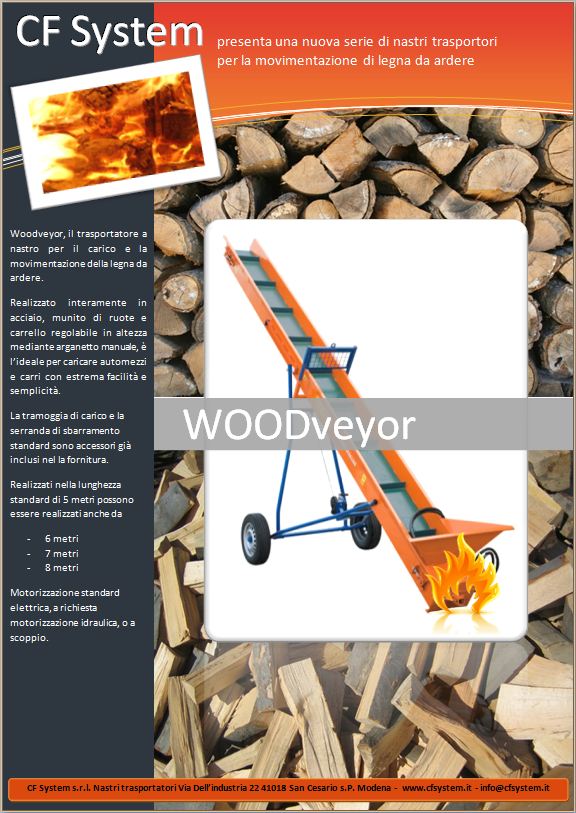 Nastro trasportatore per legna da ardere Woodveyor