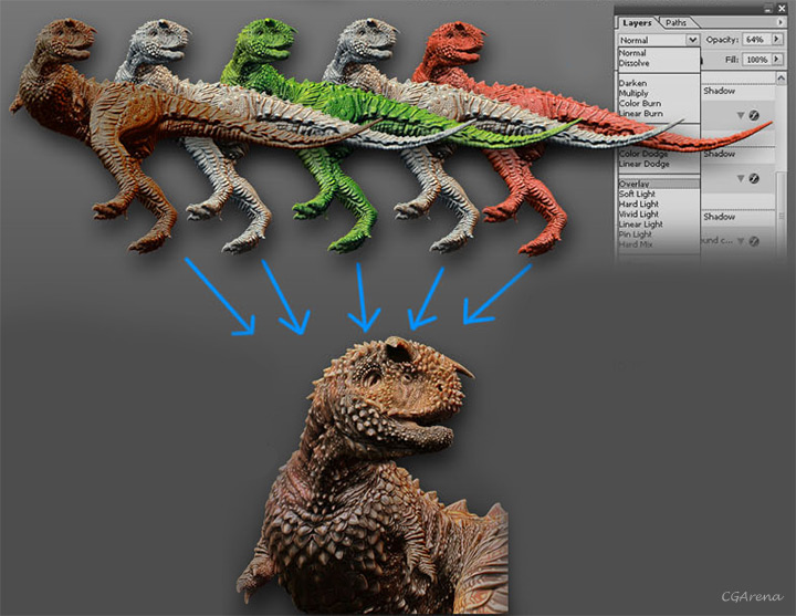 Modeling of the Dinosaur - part 03 Blending