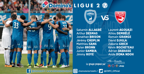 niort - Domino's L2 - 6ème journée : Chamois Niortais - Nîmes Olympique Groupe-contre-N%C3%AEmes-605x314