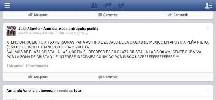 Mientras Peña Nieto acarrea gente al zocálo, personas se manifiestan porque no hay motivo para celeb Acarreados-PRI