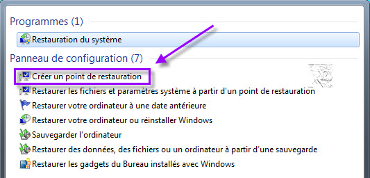 Créer un point de restauration sous Windows 7 1a-restauration-ch