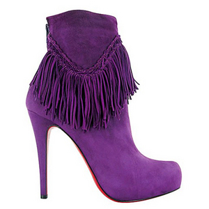 Christian Louboutin Rom 120 fringed Suede rúitín Buataisí Corcra