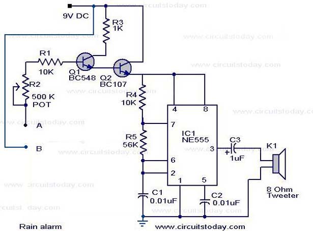 sưu tập các mạch điện Rain-_alarm-circuit