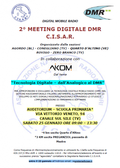 2° Meeting DMR CISAR - Casale sul Sile TV 25/1/2014 400_locandinameetingdmr