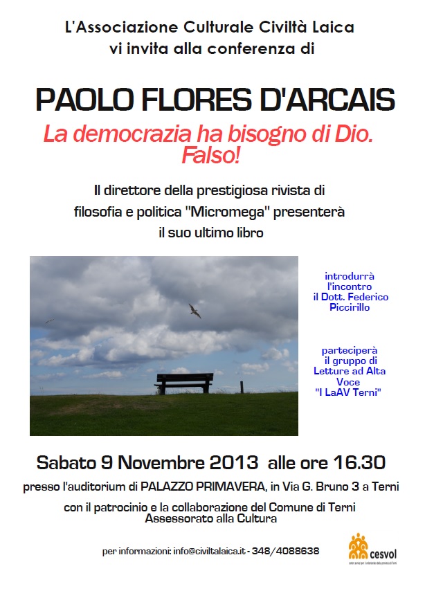 Conferenza di Paolo Flores D'Arcais a Terni Darcais