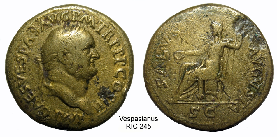 Sestercio de Vespasiano. SALVS AVGVSTA / SC. Roma 434-RIC%20245%20Vespasianus