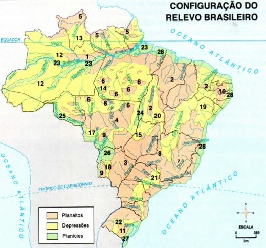 Mapa Relevo do Brasil Relevo-brasileiro