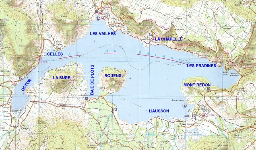 Le lac du Salagou Plan-IGN-SALAGOU