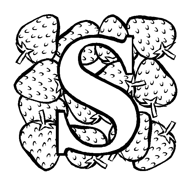 Oslikaj slova  azbuke - Page 4 Letter-s-strawberry-coloring-pages-7-com