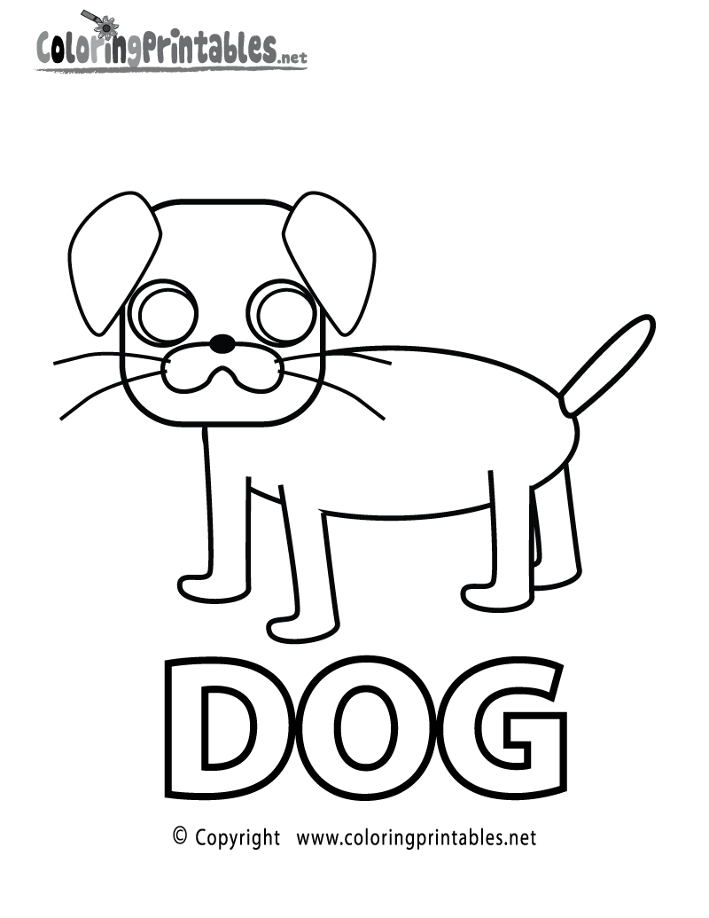 كلمات وحروف انجليزية للتلوين Spell-dog-coloring-page-printable