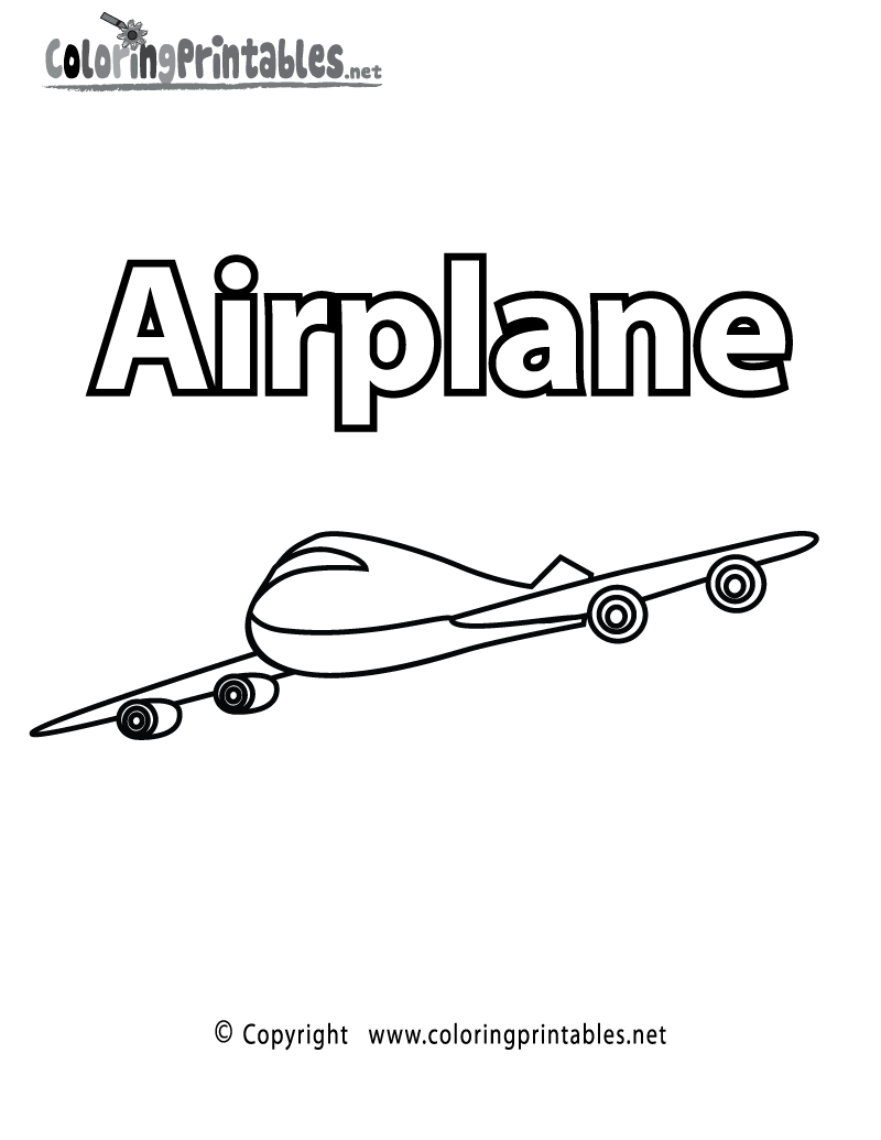 كلمات وحروف انجليزية للتلوين Vocabulary-airplane-coloring-page-printable