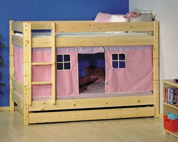 سرائر  لغرف الاطفال Furniture123-thuka-maxi-20-bunk-bed-with-pink-tent-and-drawer