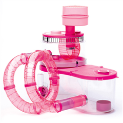 hamster homes Rotastak-pink-fun-palace-hamster-cage-by-rotastak