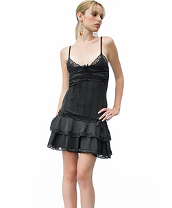 Siyah ELbiseLer Unbranded-jersey-laced-corset-dress-black-size-12