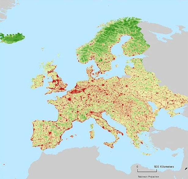 La NASA dévoile la carte des régions préservées de l’Homme… Carte-nasa-indice-influence-humaine-europe