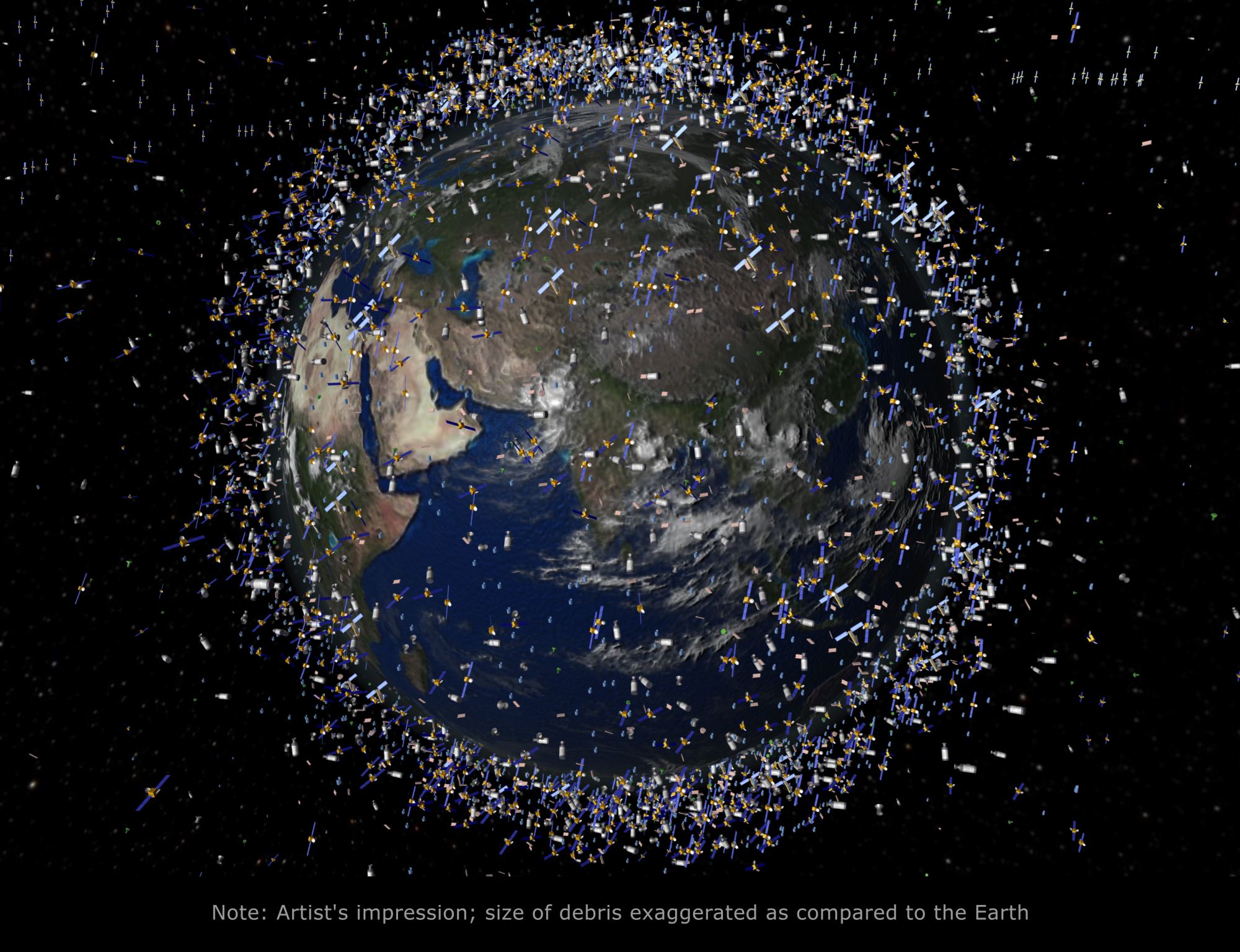 Un diamante del tamaño de dos Tierras flota en el espacio Satelites-residuos-orbita