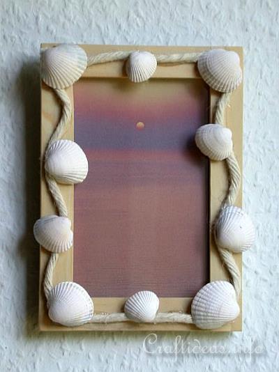 ::::...طريقة لتزيين الطاولات فى الافراح...:::: Maritime_Craft_-_Seashell_Craft_-_Seashell_Picture_Frame