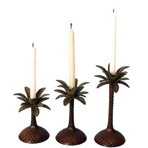 شمعدانات Palm_Tree_Candle_Holders_Set_Of_Three