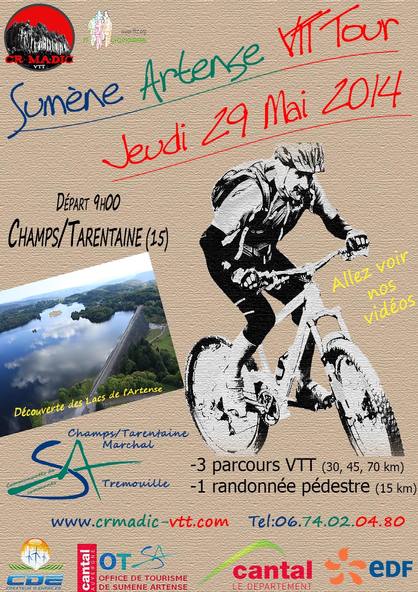 Sumène Artense VTT Tour 2014.affiche.savtt.tour.v3l