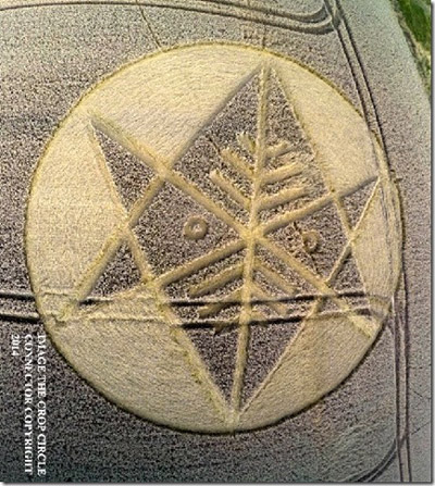  	 Crop Circle at Ironwell Lane, nr Stroud Green, Essex, United Kingdom. Reported 24th August  2014 Dorset1
