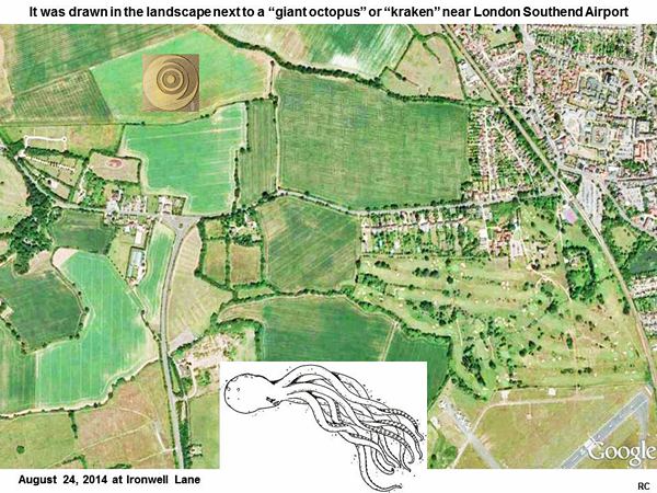  	 Crop Circle at Ironwell Lane, nr Stroud Green, Essex, United Kingdom. Reported 24th August  2014 Ironwell-moon4