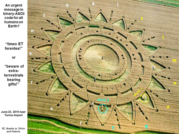 Crop Circle ~  Summery of Aeroporto Torino Aeritalia, Turin, Piedmont, Italy. Reported 23rd June Tcodes-3