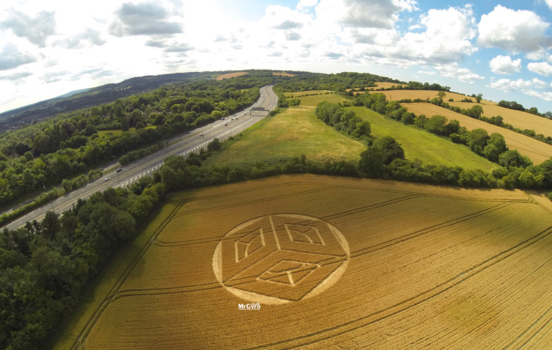 Crop Circle At Ockley Hill, nr Merstham, Surrey.UK. Reported 19th July 2015. 02