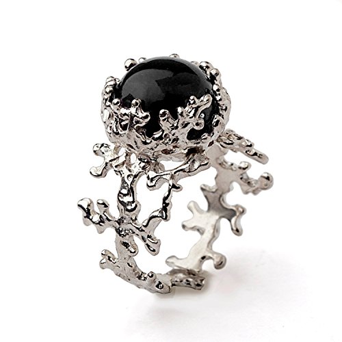 De vuelta en casa [Vhalerion] %20Sterling%20Silver%20Black%20Onyx%20Gemstone%20Organic%20Statement%20Coral%20Ring%20Sizes%204%20to%2013%20Handmade%20-%20BXDPA268E