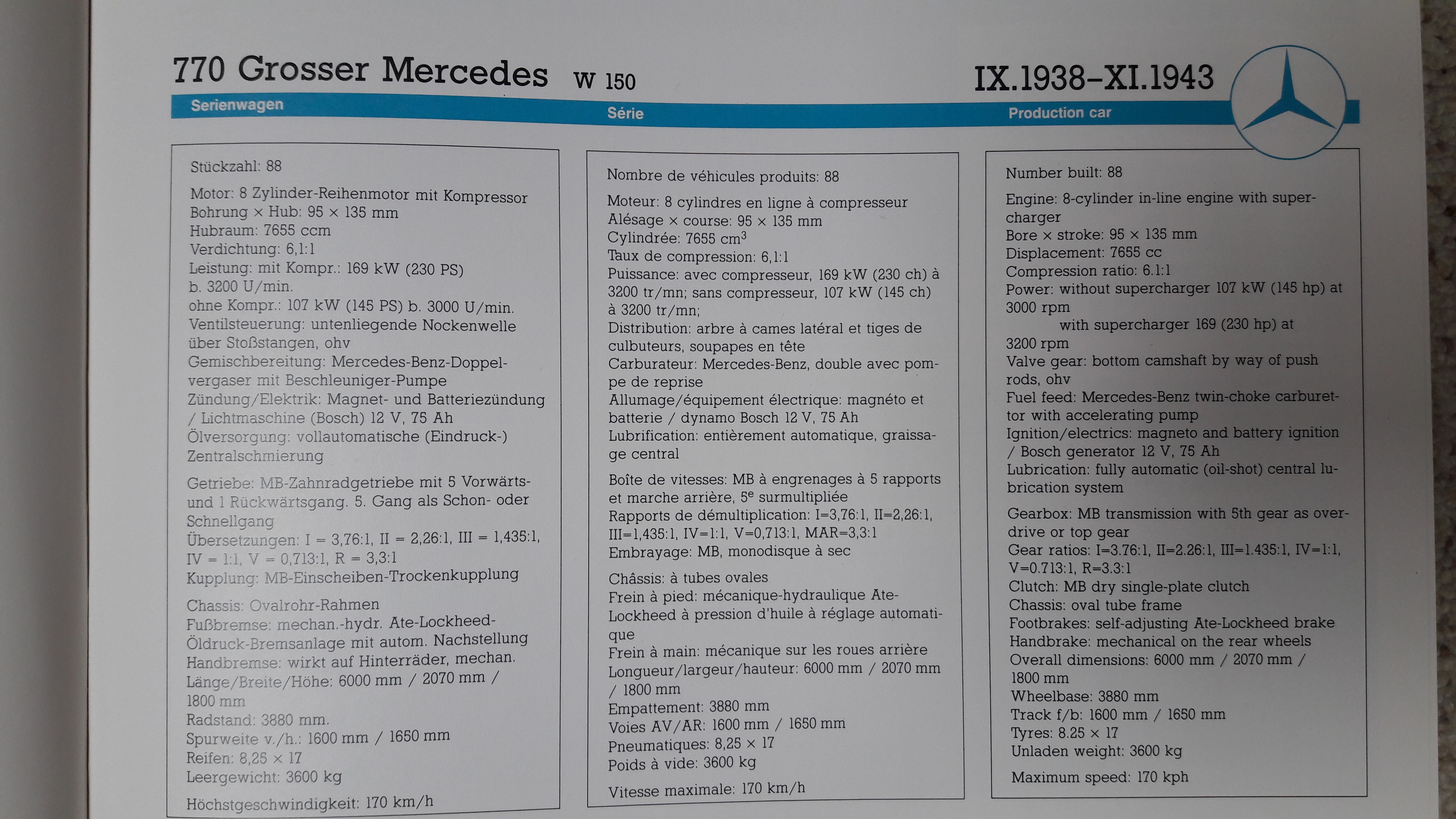 Mercedes 770 W150 : La production W150II