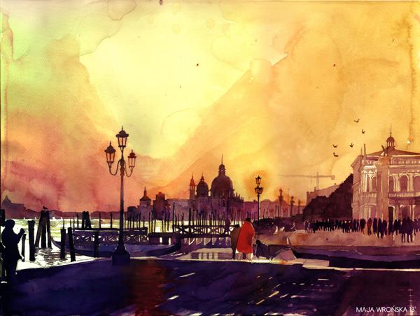 Arhitektura u delima slikara Sunset_in_venezia_by_takmaj