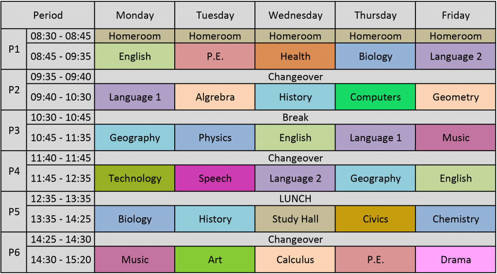 Système scolaire SFL Timetable-1024x566