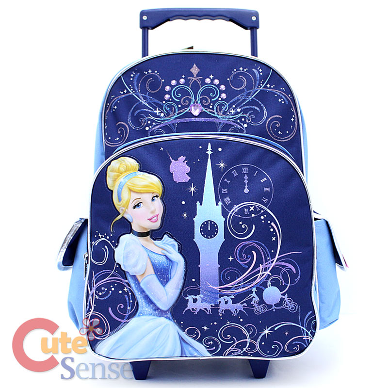 شنط مدارس للبنات Disney_Princess_Cinderella_School_Roller_Backpack_Large_Rolling_BAG_1