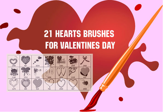 فرش للفوتوشوبHearts Brushes Pack 6