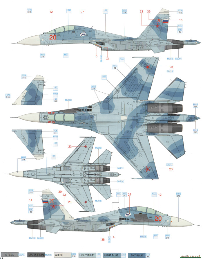 Teintes peinture chasseur Russe moderne Su-27_profile01