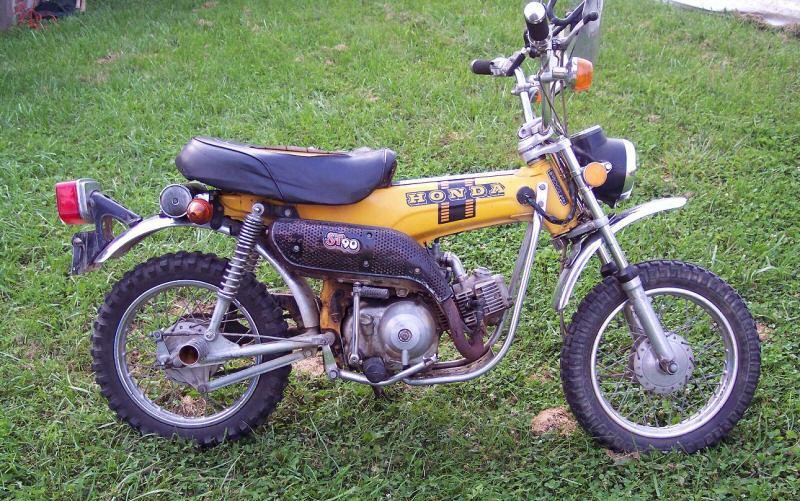 Échappement type Minigunz sur Dax 1974-Honda-ST90-Yellow-0