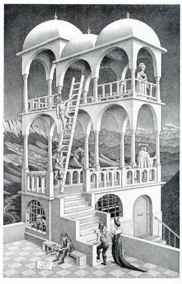 Algunas de las imagenes de las obras de Escher Belveder